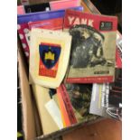 CARTON WITH A SUMMIT SHOWDOWN BOARD GAME, EMPTY POST CARD ALBUMS & VARIOUS BOOKLETS & EPHEMERA