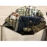 MODERN ART DECO STYLE FAN SHAPED MIRROR (1 PANEL DAMAGED)