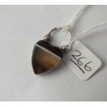 A silver & agate locket