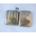 Two cigarette cases of curved outline - one B'ham 1920 - 144gms