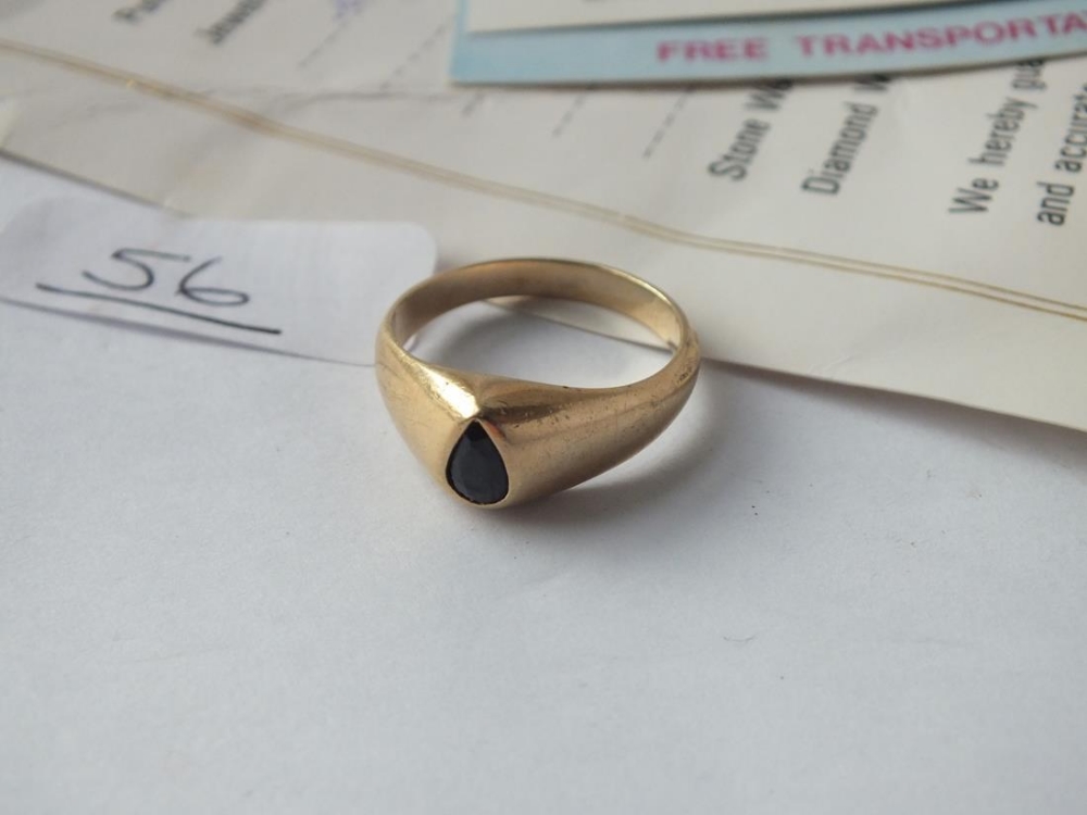 A sapphire ring in 14ct gold with paperwork - 4.4gms - Image 2 of 2