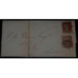 GB Cover - 1953 Entire Maidstone to Rye - franked by 2 x 1d red, unperf (both 4 margins)SG8