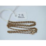 A rope-link neck chain in 9ct - 3.2gms