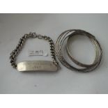 Six silver bangles - 66gms