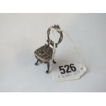 A miniature French saloon chair - B'ham 1905 - 2" high