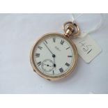 A Waltham gold plated pocket watch