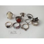 Ten assorted silver rings