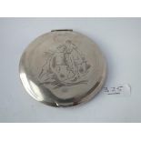 A sterling silver compact - 113gms