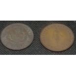 Two bank tokens Canada half-penny 1837 good grade plus 1850