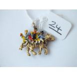 An enamel Widdecombe Fair charm in 9ct - 7.7gms