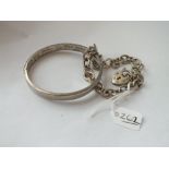 A silver bangle & bracelet - 40gms