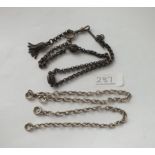 Three pieces od silver chain