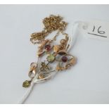 An amethyst & pearl pendant necklace in 9ct