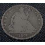 1876 USA 1/2 dollar