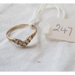 A white stone wishbone ring in 9ct - size M