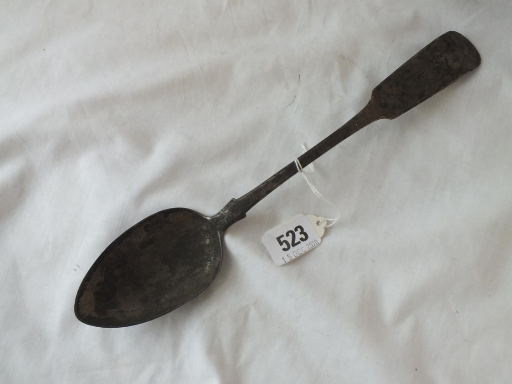 A Georgian Newcastle crested fiddle pattern basting spoon - Newcastle 1828 by TW