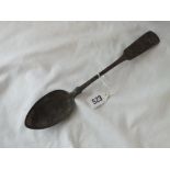 A Georgian Newcastle crested fiddle pattern basting spoon - Newcastle 1828 by TW