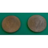 Half-pennies 1928 & 1931, full lustre