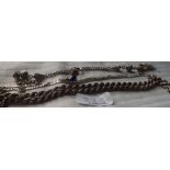 Three silver neck chains - 30gms