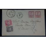 MALAYA/MALACCA 1926 cover to UK (some damage). Johore stamps plus post due UK stamps. Unusual.