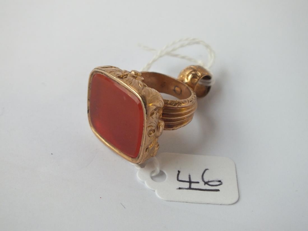 A large fancy cornelian antique fob seal - Image 3 of 3