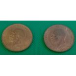 Half-pennies 1928 & 1928 with lustre