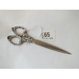 A pair of silver-handled scissors - B'ham