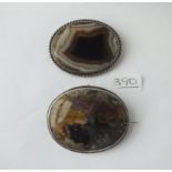 Two agate brooches