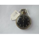 A metal black-faced stopwatch