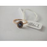 A small sapphire & diamond ring - size H