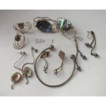 A bag of silver & MOP jewellery - 44gms