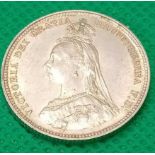 Victorian Golden Jubilee shilling 1887 unc