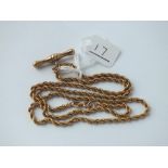 A rope twist neck chain in 9ct - 4.5gms