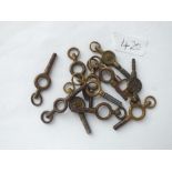 Twelve assorted watch keys