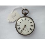 A silver pocket watch - seconds dial missing