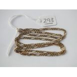 A flat link neck chain in 9ct - 7.3gms