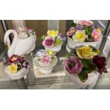 6 PIECES OF AYNSLEY CHINA POSIES A/F