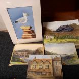 FOLDER OF 5 UNFRAMED WATERCOLOURS