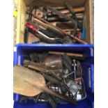 4 CARTONS OF MIXED MISC HAND TOOLS & METAL TOOL BOX