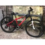 RED & BLACK FRAMED APOLLO PHAZE OFF ROAD BIKE WITH SHIMANO MULTI GEAR SYSTEM