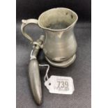 1 SMALL PEWTER MUG & GIBBSONS PEWTER MEDICINE SPOON