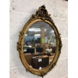 GOLD PAINTED GILT OVAL MIRROR