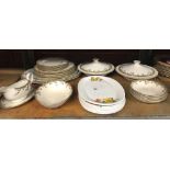 SHELF WITH PART DINNER SERVICE OF ROYAL DOULTON LYNNEWOOD PLUS OTHER PLATES