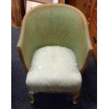 GREEN LLOYD LOOM STYLE BEDROOM CHAIR A/F