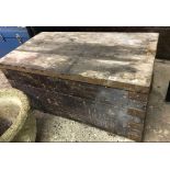 WOOD METAL BOUND TRUNK APPROX 36'' WIDE