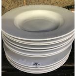 11 LARGE WHITE CHINA SOUP PLATES