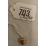 A 9ct HEART SHAPED CHARM