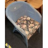 PALE BLUE LLOYD LOOM BEDROOM CHAIR