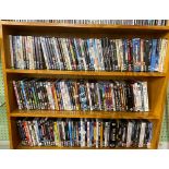 3 SHELVES OF MIXED DVD's