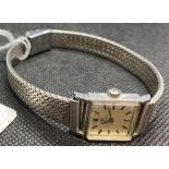 LADIES STAINLESS STEEL OMEGA BRACELET WATCH